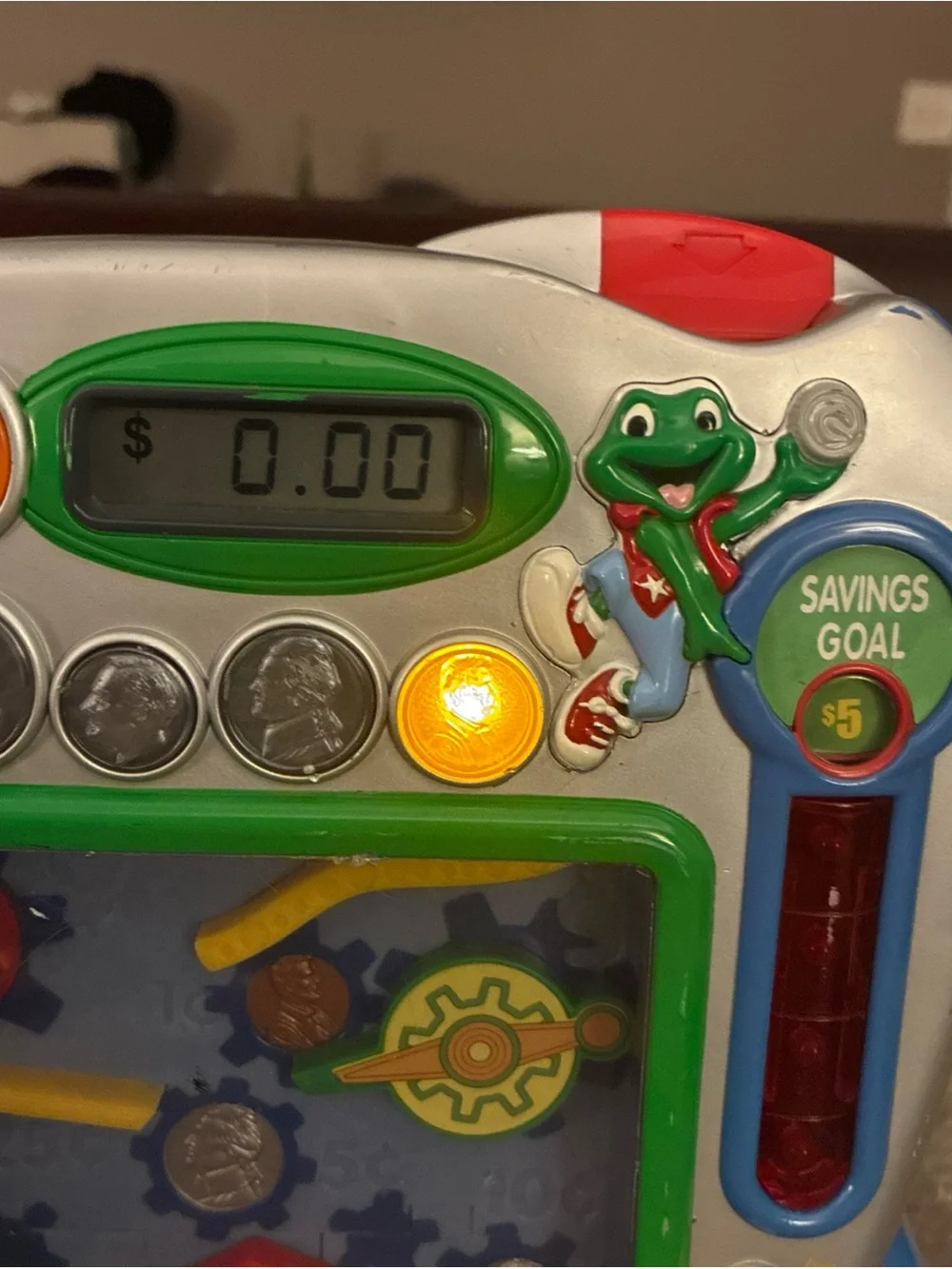 HTF Vintage Leap Frog Super Saver Teaching Bank Toy Counts Money WORKS